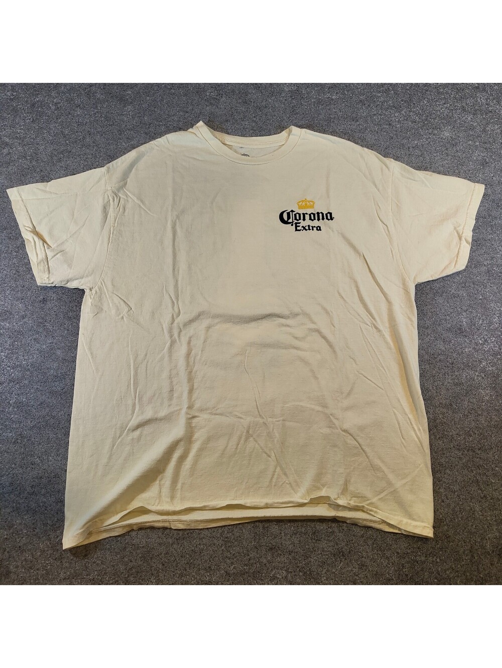 Vintage Corona Extra Floral Bottle Graphic T-Shirt Beige Men's XL